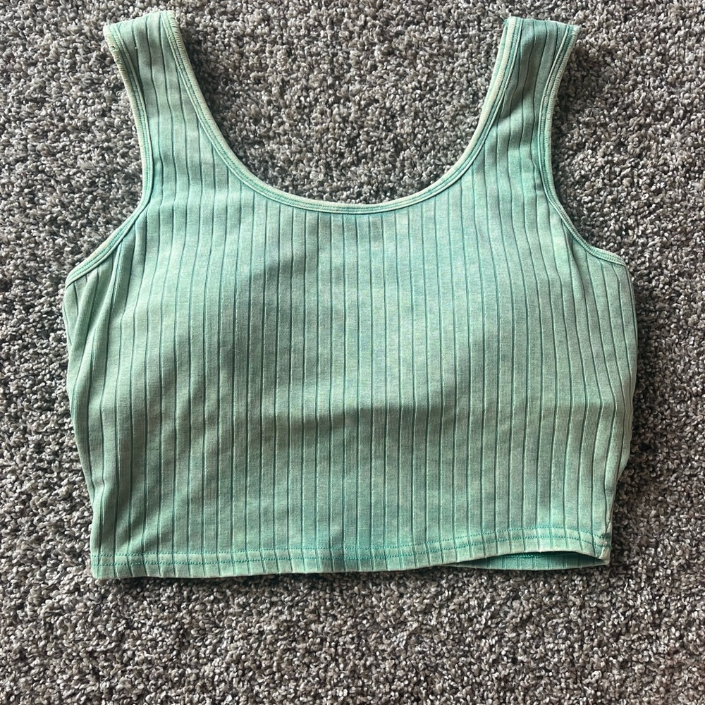 White Birch Sage Ribbed Tank Top